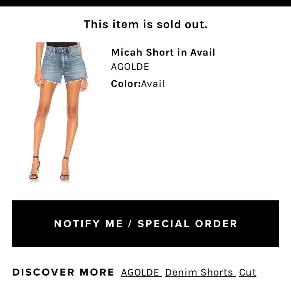Agolde Micah short in avail